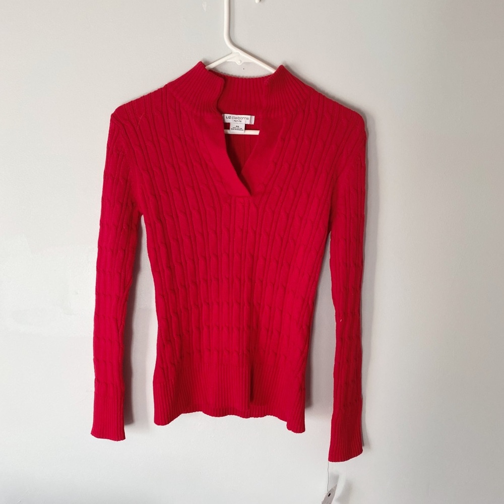 Liz Claiborne Woman’s Red Collared Sweater
